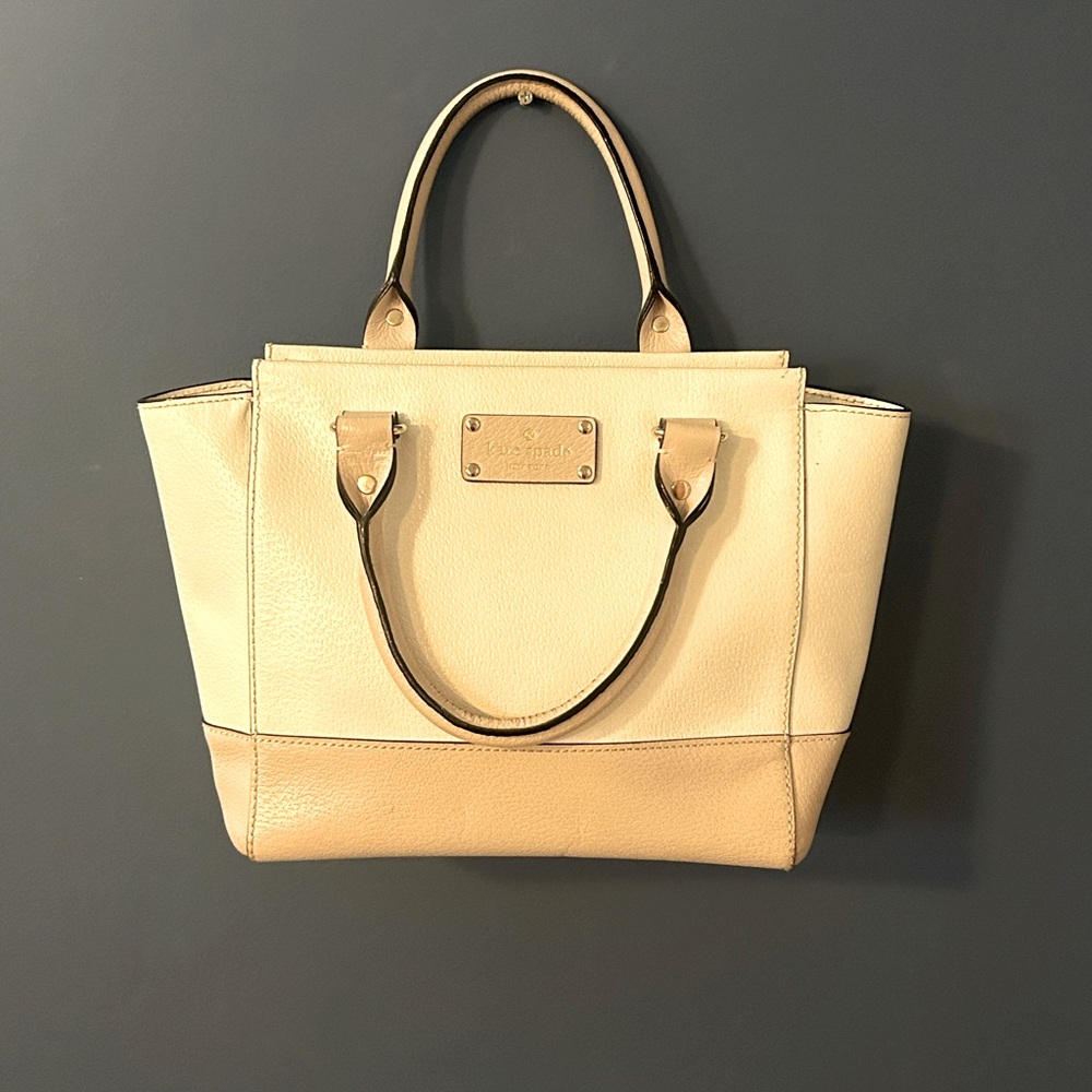 KATE SPADE Cream Leather Bag - EUC